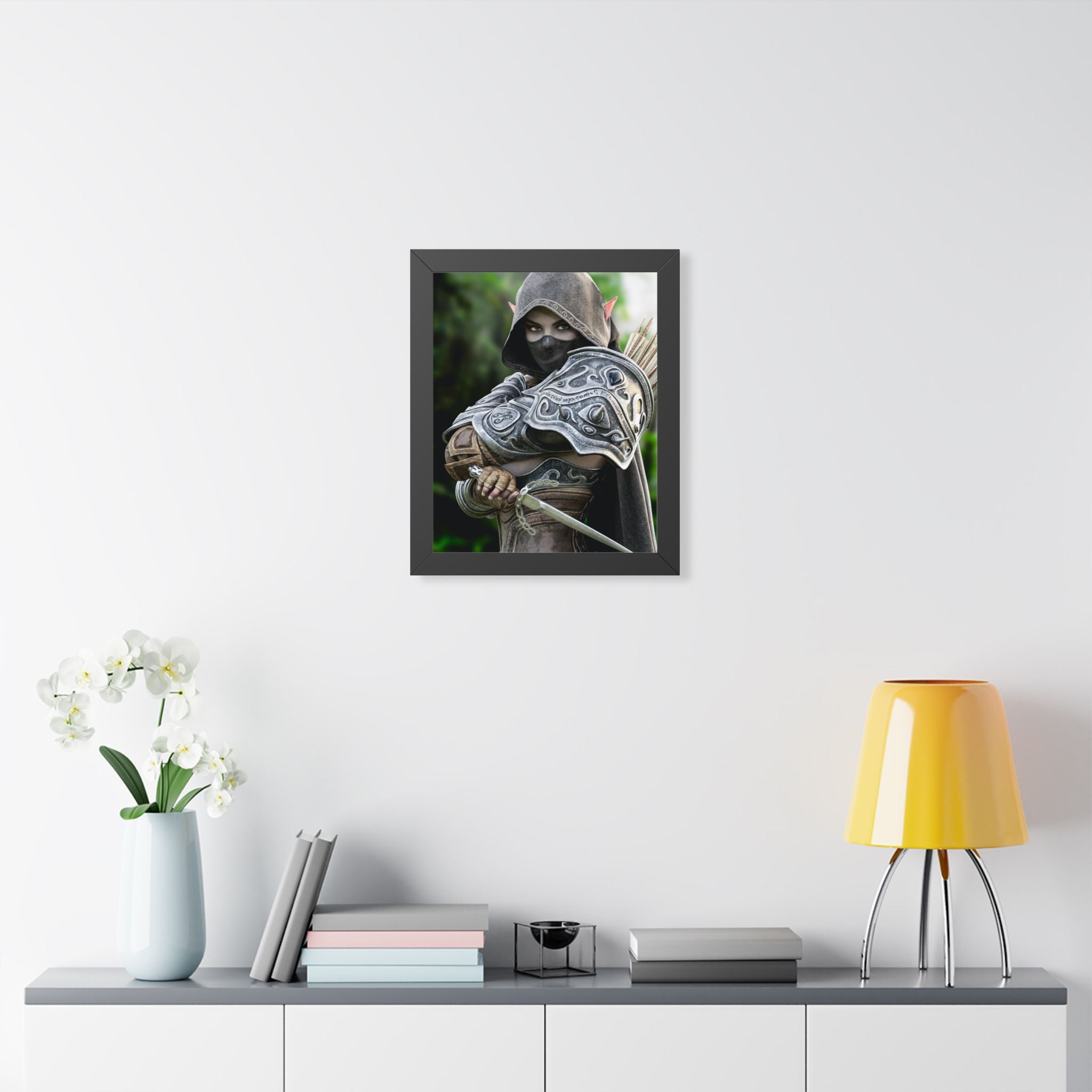 Framed Poster — Fantasy Dark Elf Archer Drow Wall Art