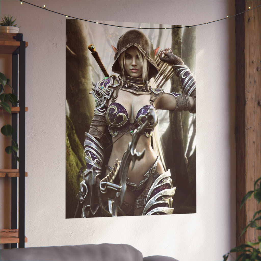 Fantasy Archer Warrior Fine Art Poster — Female Ranger Wall Art for Gamers & RPG Fans