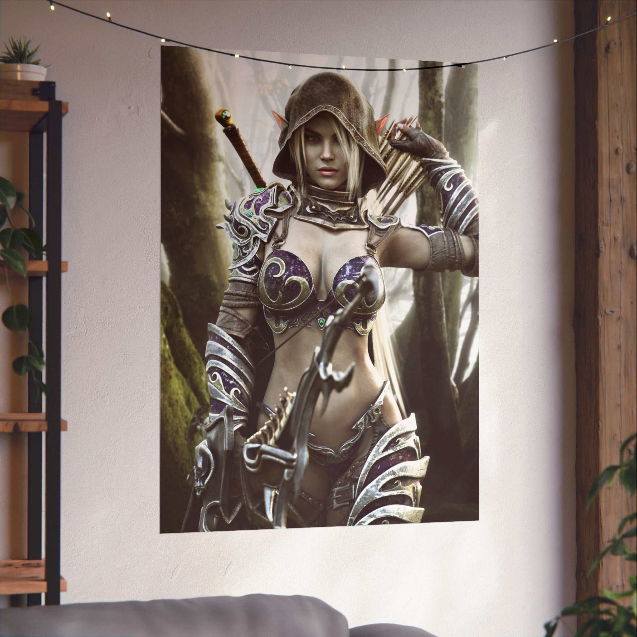 Fantasy Archer Warrior Fine Art Poster — Female Ranger Wall Art for Gamers & RPG Fans