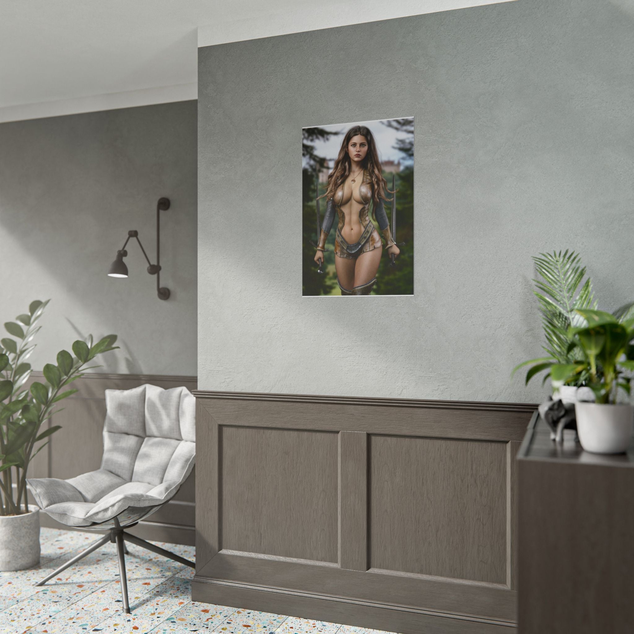 Fantasy Warrior Poster — Sexy Female Swordfighter Art Print