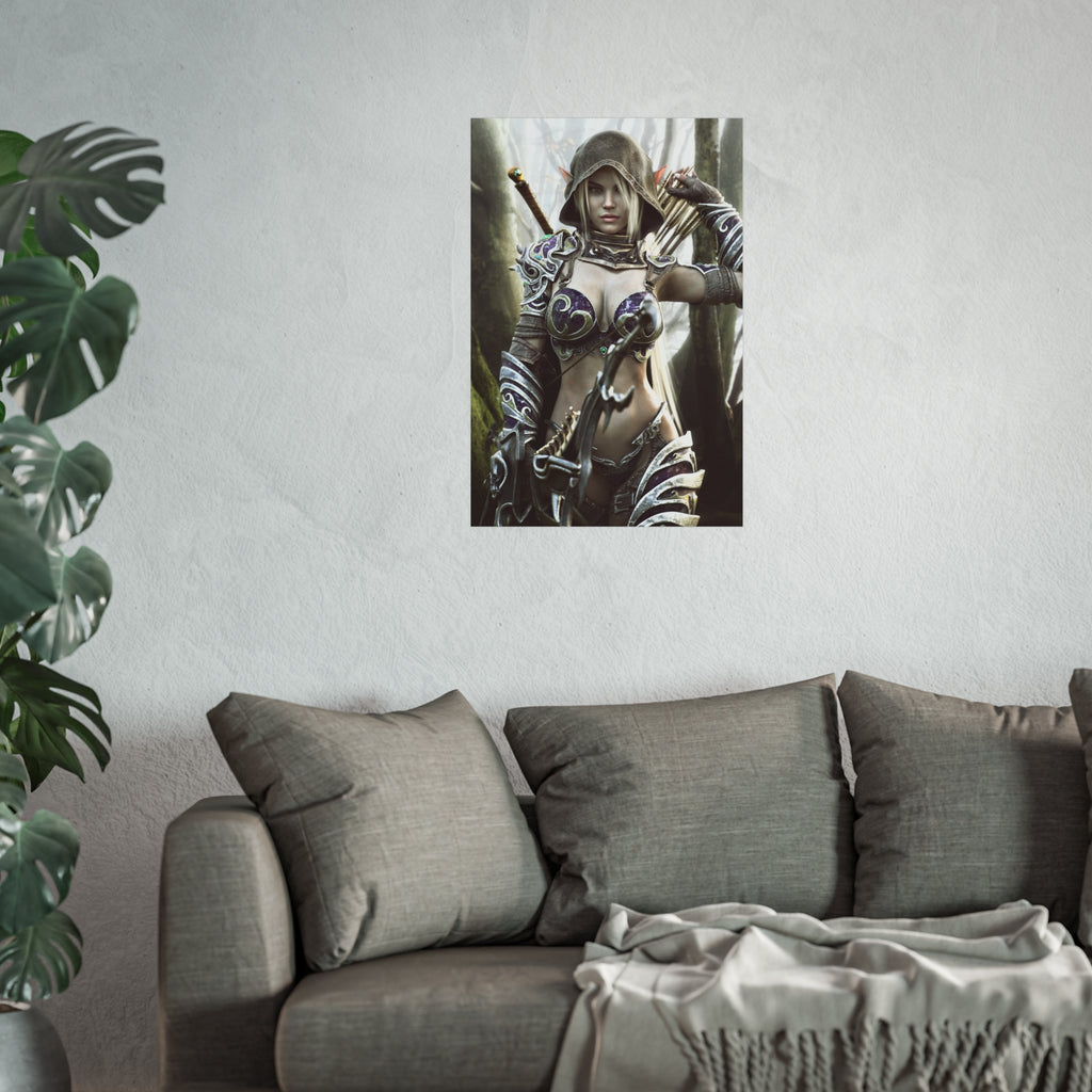 Fantasy Archer Warrior Fine Art Poster — Female Ranger Wall Art for Gamers & RPG Fans