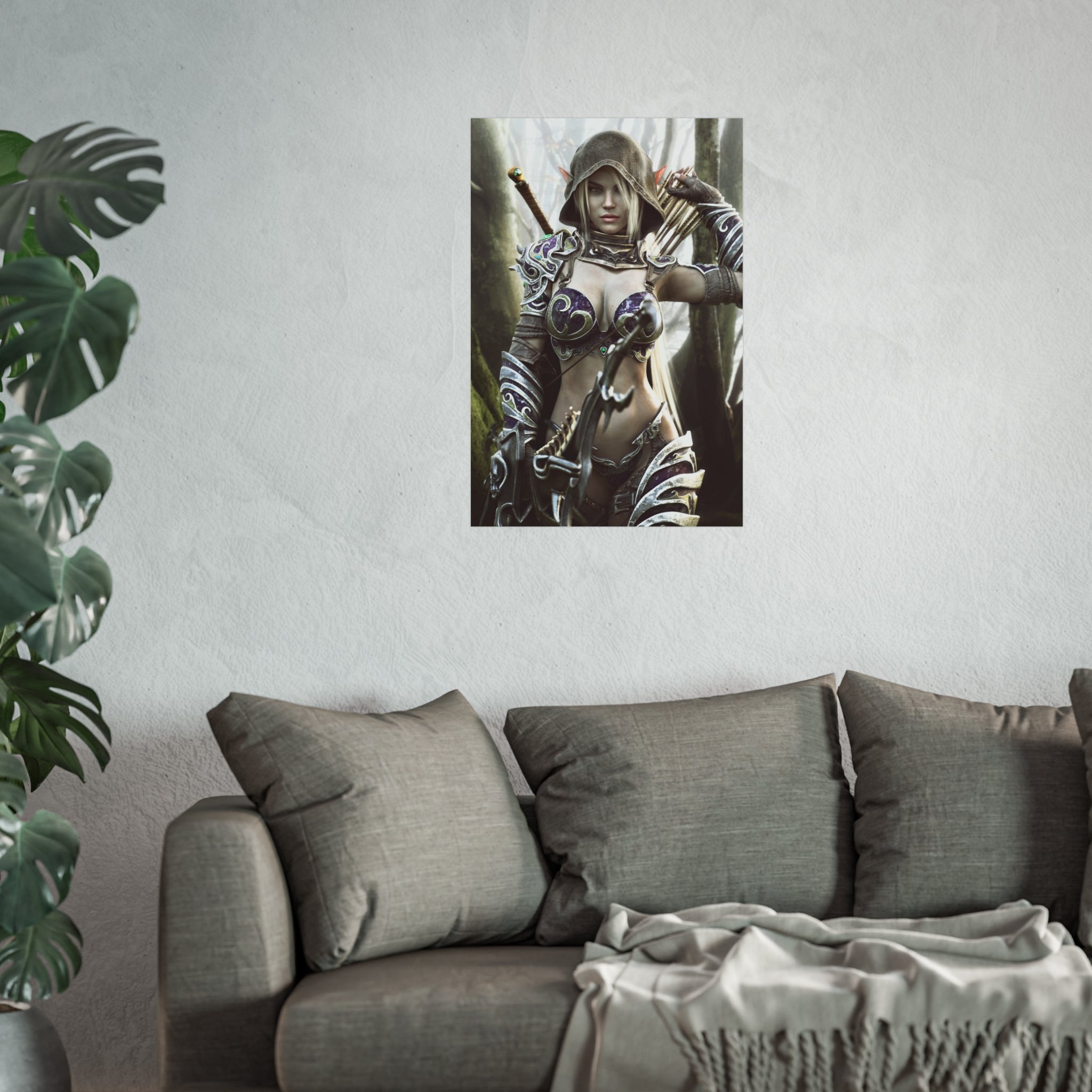 Fantasy Archer Warrior Fine Art Poster — Female Ranger Wall Art for Gamers & RPG Fans