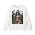 Fantasy Warrior Woman Sweatshirt — Sexy Armored Huntress Graphic Crewneck