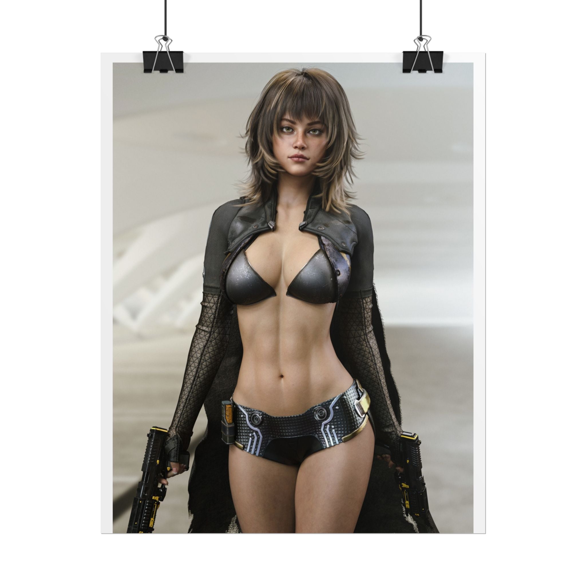 Futuristic Femme Fatale Sci‑Fi Poster — Rolled Art Print