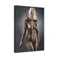 Fantasy Warrior Elf Canvas Print — Sexy Female Swordfighter Matte Stretched Art- No AI- Human created illuration art