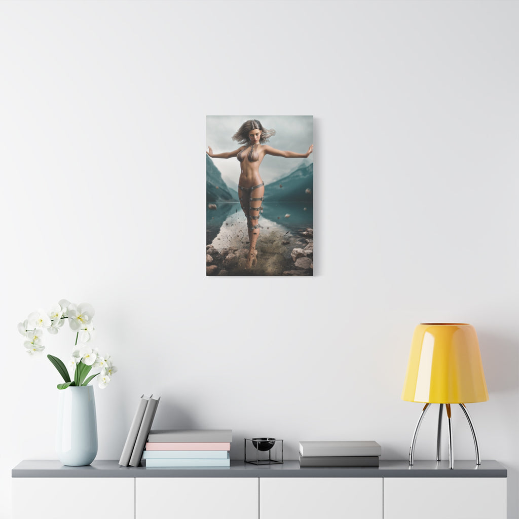 Fantasy Goddess Canvas Print — Mystical Sorceress Matte Stretched Wall Art -No AI- Human created illustration art