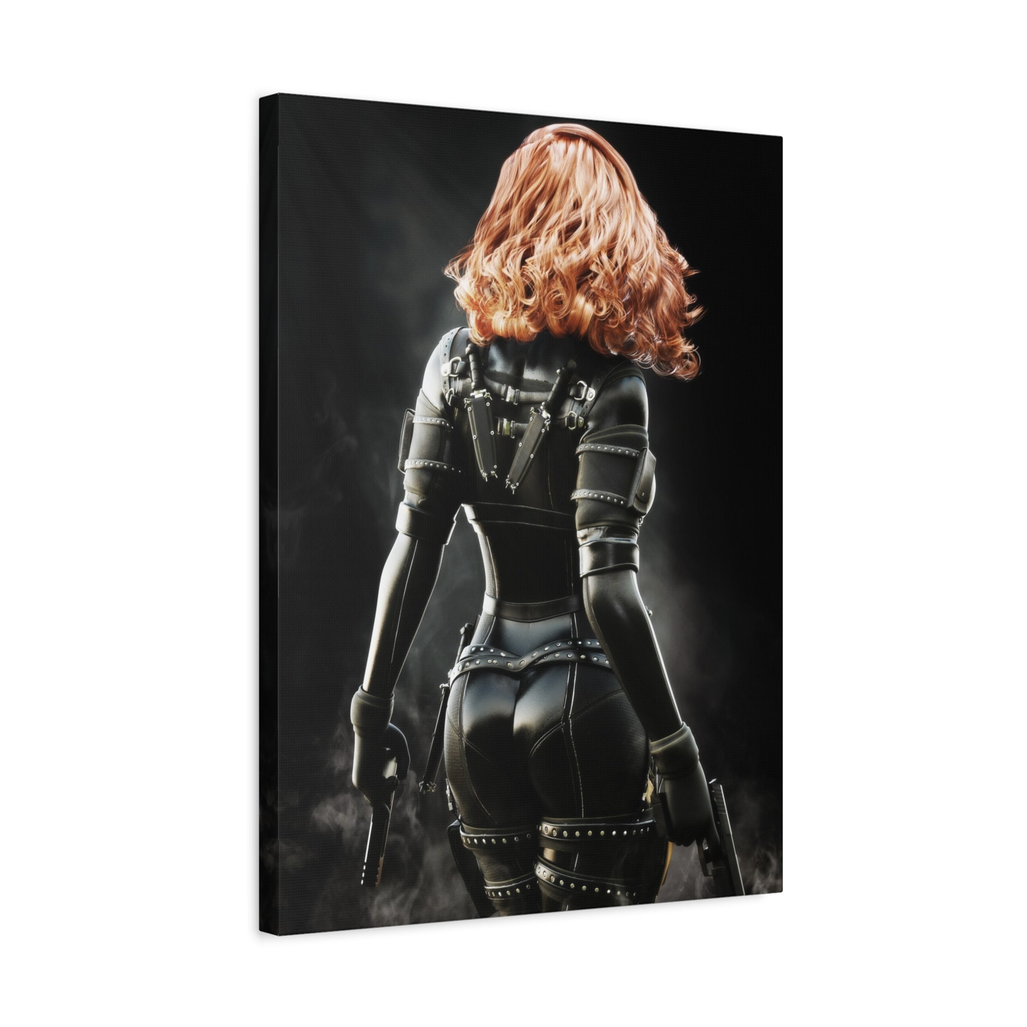 Black Widow Inspired Matte Canvas Art — Female Assassin Poster, Stretched 1.25" - No AI - human created illustration art