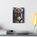 Sci‑Fi Femme Fatale Canvas Print — Red‑Haired Space Gunslinger Matte Stretched- No AI - Human created illustration art