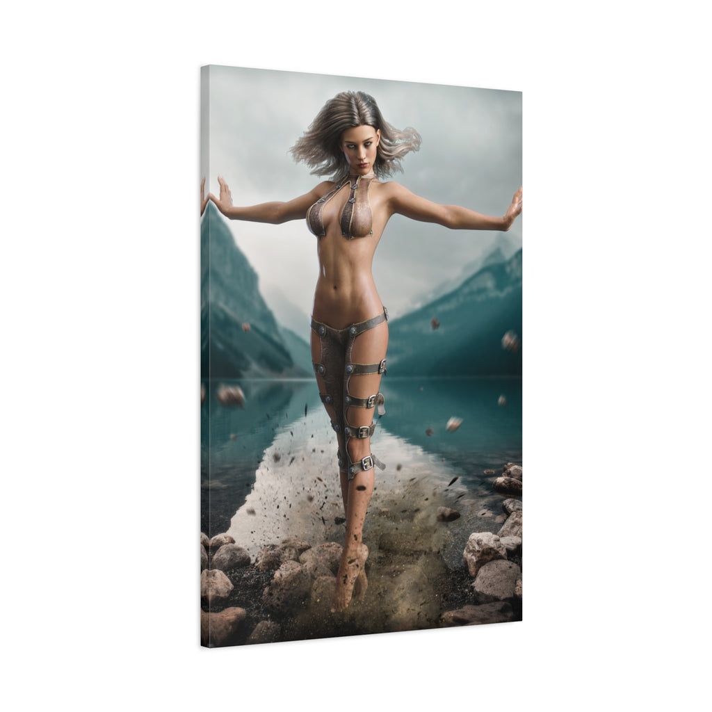 Fantasy Goddess Canvas Print — Mystical Sorceress Matte Stretched Wall Art -No AI- Human created illustration art