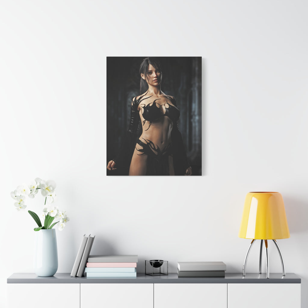 Fantasy Sorceress Woman Matte Canvas Print — Stretched 1.25"-No AI- Human created illustration art
