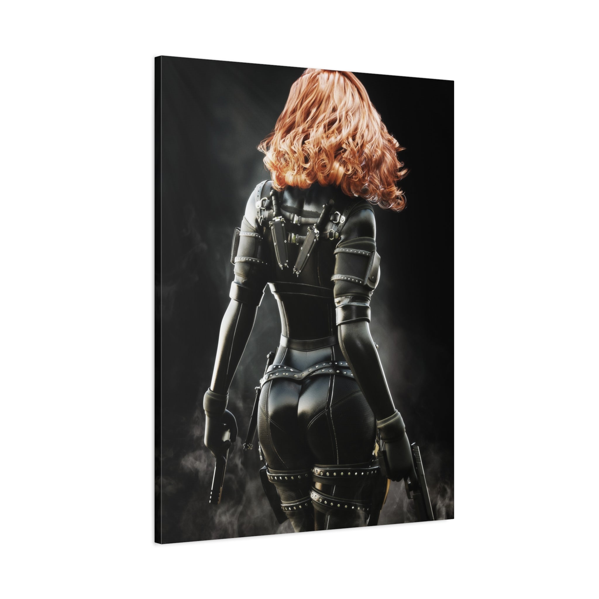 Black Widow Inspired Matte Canvas Art — Female Assassin Poster, Stretched 1.25" - No AI - human created illustration art