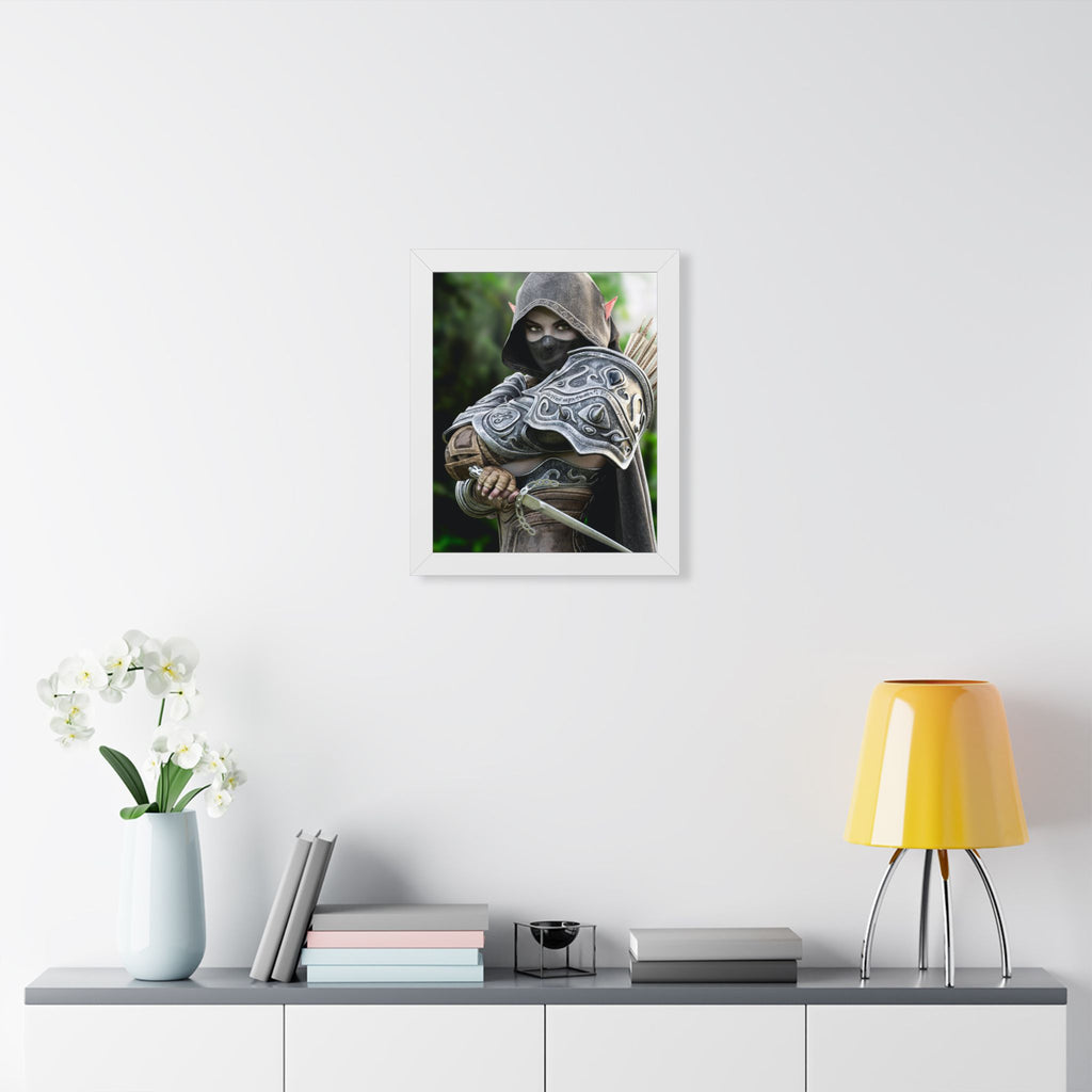 Framed Poster — Fantasy Dark Elf Archer Drow Wall Art