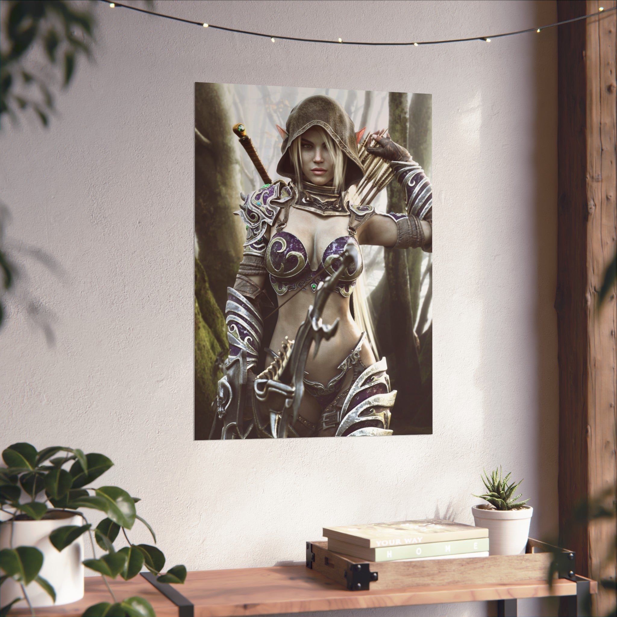 Fantasy Archer Warrior Fine Art Poster — Female Ranger Wall Art for Gamers & RPG Fans