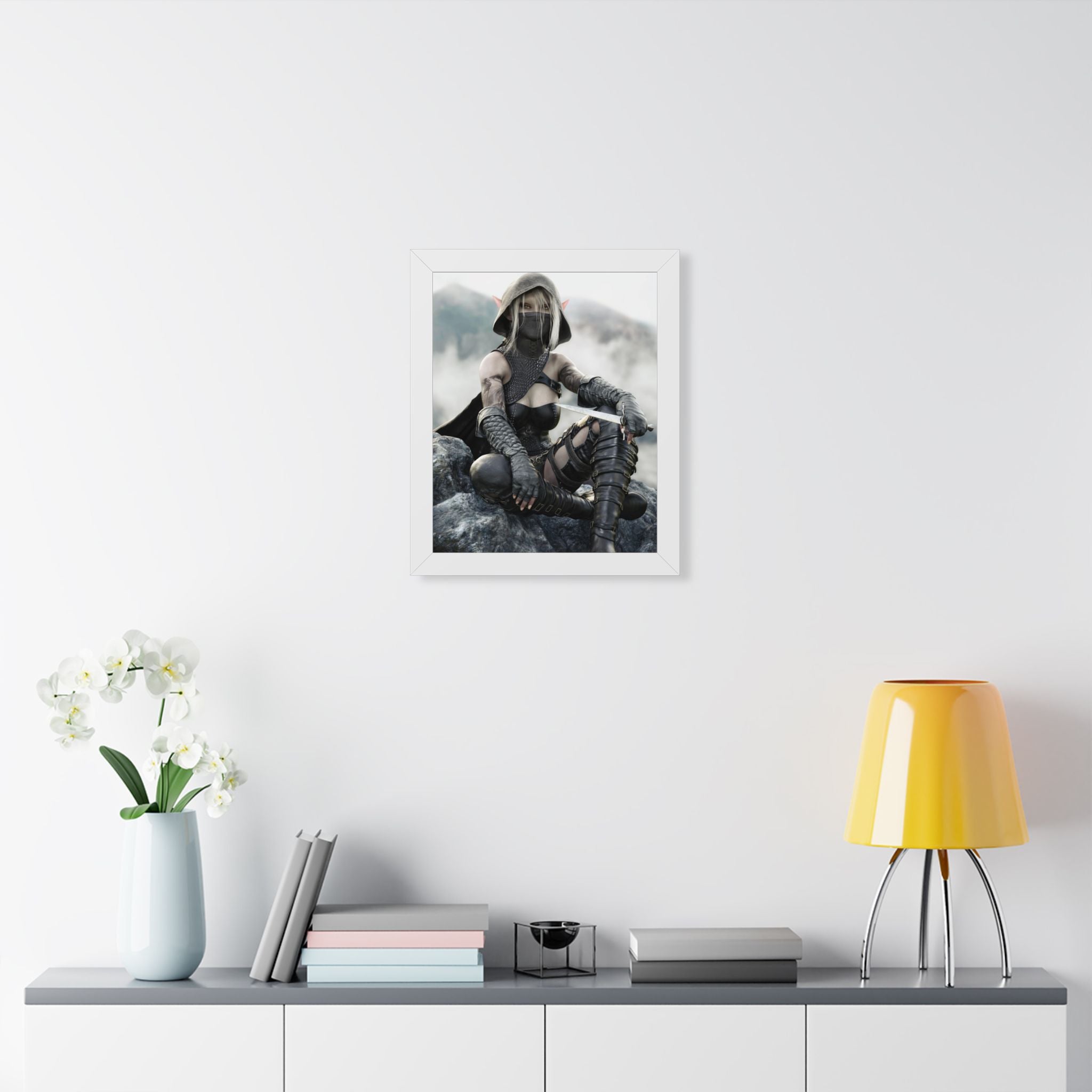 Framed Poster — Fantasy Rogue Assassin Art Print- No AI - Human created illustration art