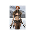 Viking Warrior Woman Fine Art Poster — Red-Haired Norse Axe Fighter Print- No AI- Human created illustration art