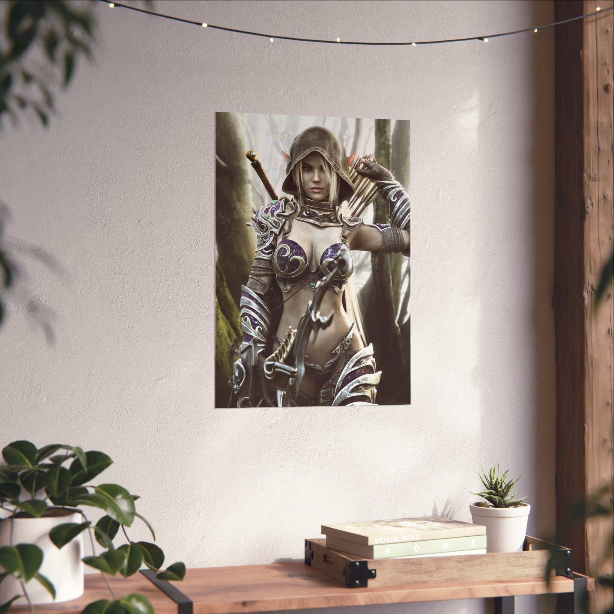 Fantasy Archer Warrior Fine Art Poster — Female Ranger Wall Art for Gamers & RPG Fans