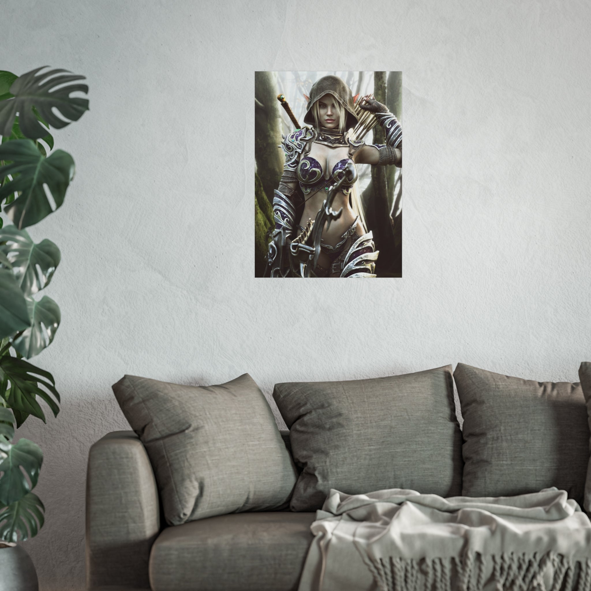 Fantasy Archer Warrior Fine Art Poster — Female Ranger Wall Art for Gamers & RPG Fans