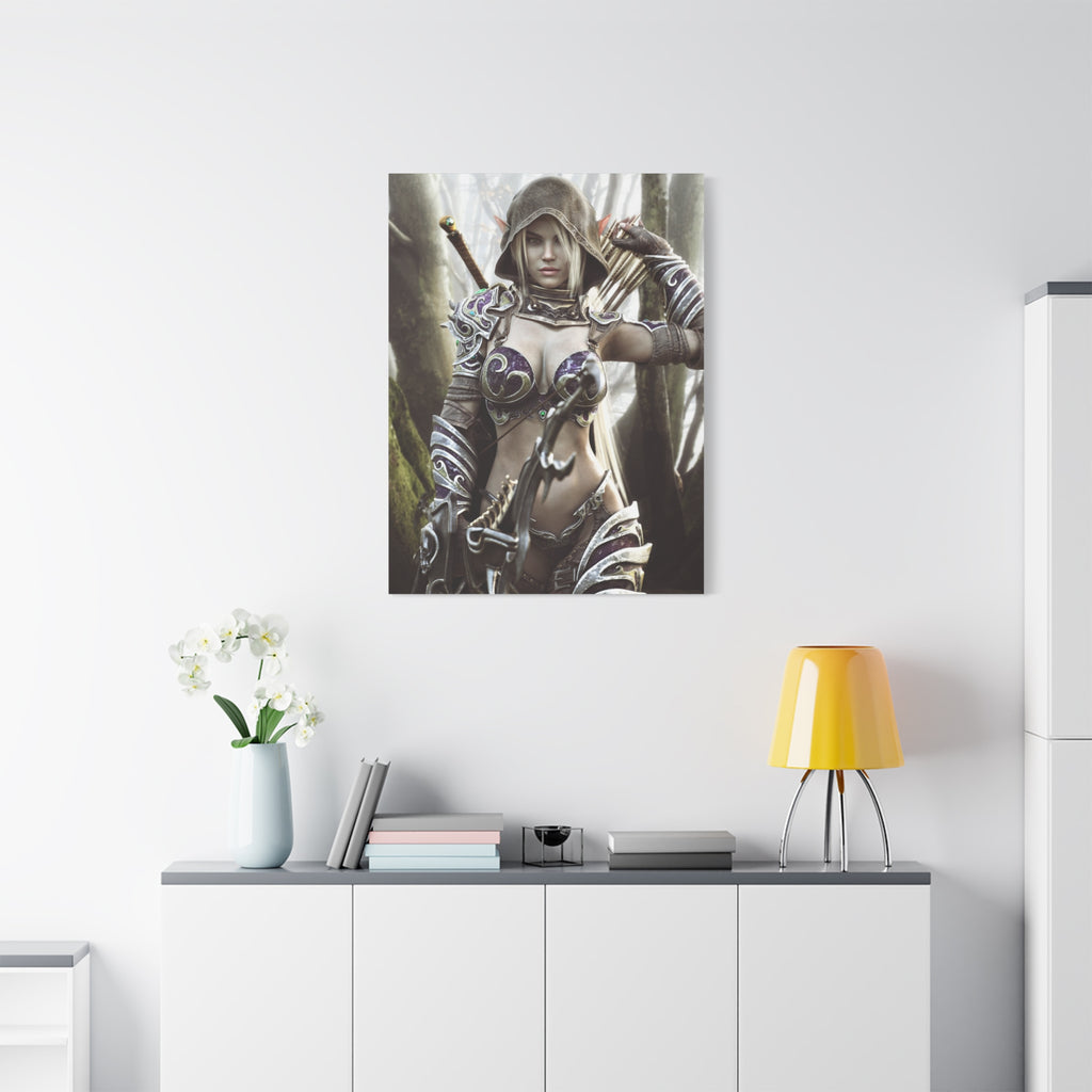 Fantasy Archer Warrior Canvas Print — Matte Stretched Wall Art- No AI- Human created illustration art